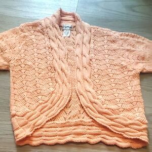 Pink Cable Knit Cardigan Sweater Size Medium